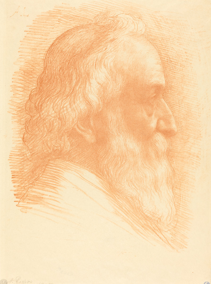 Self-Portrait, 10th plate by Alphonse Legros (French, 1837 - 1911), 16X12"(A3)Poster Print
