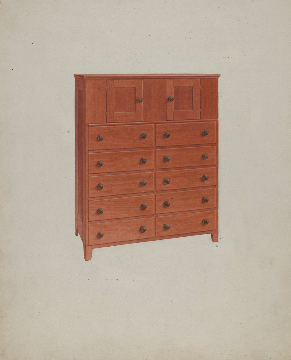 Shaker Chest of Drawers by Alfred H. Smith (American, active c. 1935), 16X12"(A3)Poster Print