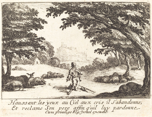 Praying for Divine Help by Jacques Callot (French, 1592 - 1635), 16X12"(A3)Poster Print
