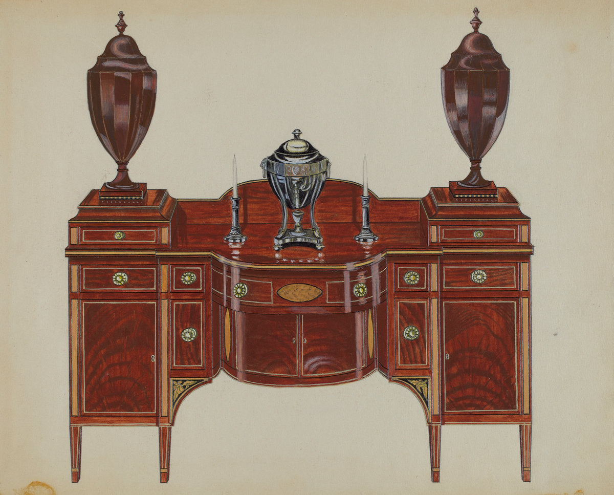 Sideboard (Hepplewhite) by John Dieterich (American, active c. 1935), 16X12"(A3)Poster Print