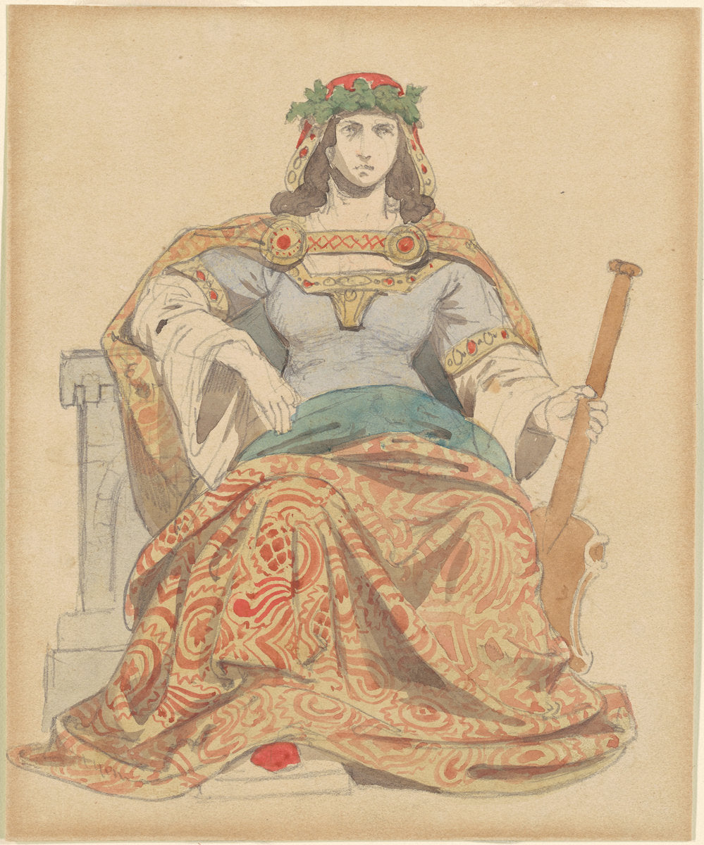 Female Deity by Emanuel Gottlieb Leutze (American, born Germany, 1816 - 1868), 16X12"(A3)Poster Print