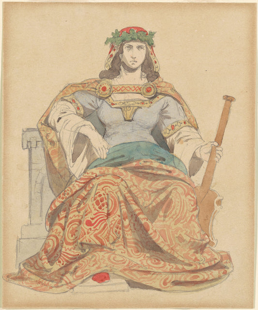 Female Deity by Emanuel Gottlieb Leutze (American, born Germany, 1816 - 1868), 16X12"(A3)Poster Print