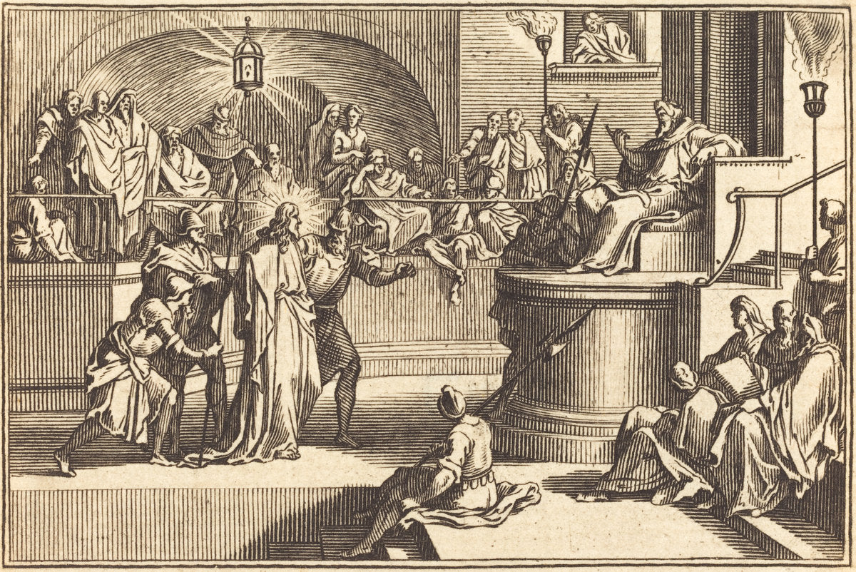 engraving by after Sébastien Le Clerc I (Christ before Pilate), 16X12"(A3)Poster Print