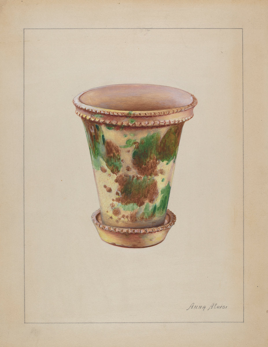 Flower Pot by Anna Aloisi (American, born c. 1890, died early 1950s), 16X12"(A3)Poster Print