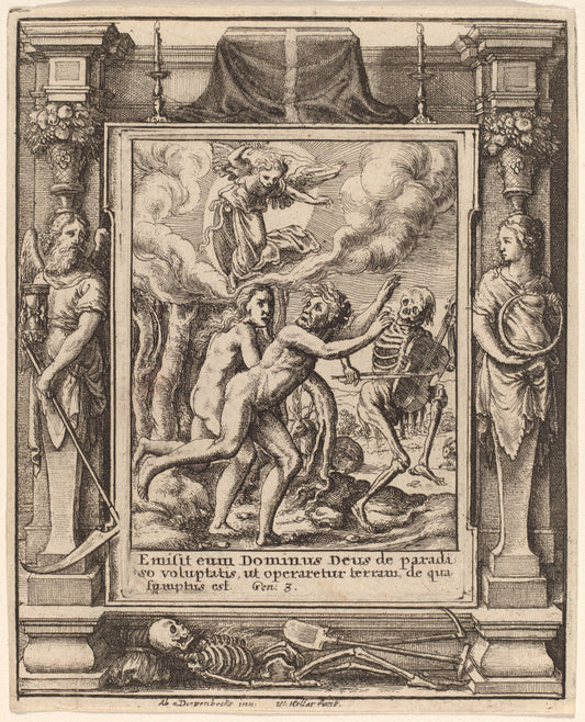 Paradise Lost by Wenceslaus Hollar after Hans Holbein the Younger after Abraham van Diepenbeeck (Bohemian, 1607 - 1677), 16X12"(A3)Poster Print