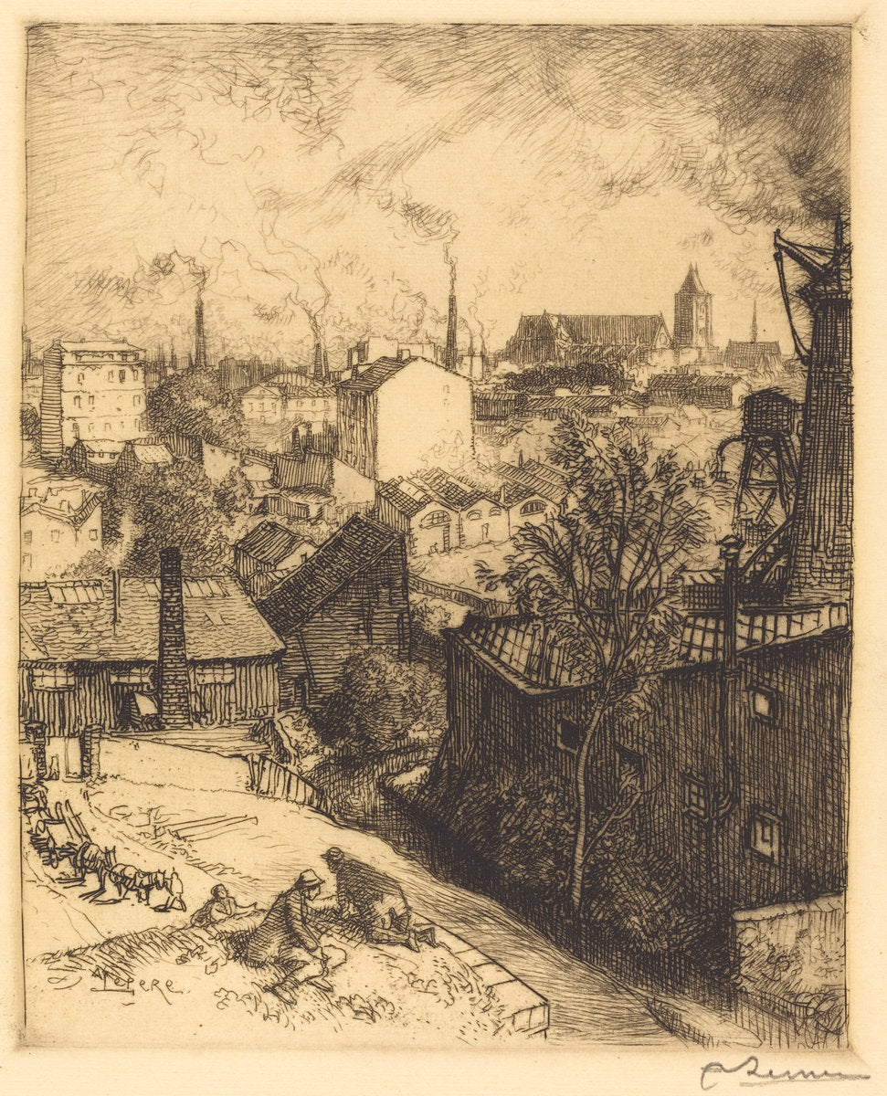 Souvenir of St. Denis (Souvenir de Saint-Denis) by Auguste Lepère (French, 1849 - 1918), 16X12"(A3)Poster Print