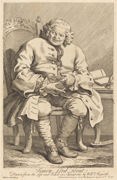 Simon Lord Lovat by William Hogarth (English, 1697 - 1764), 16X12"(A3)Poster Print