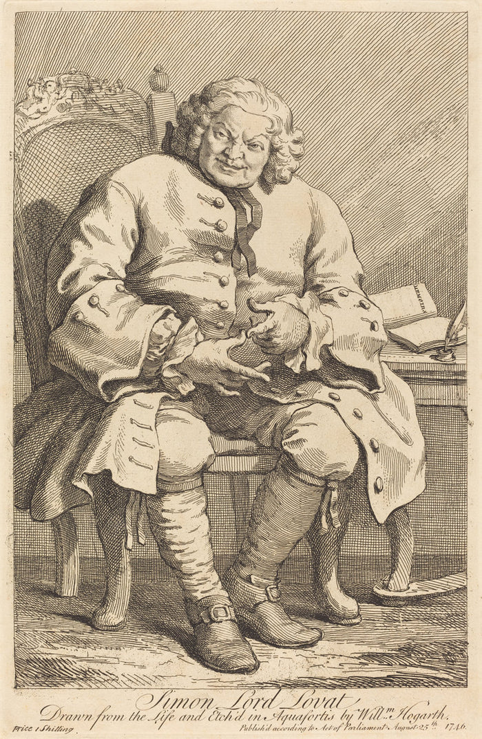 Simon Lord Lovat by William Hogarth (English, 1697 - 1764), 16X12