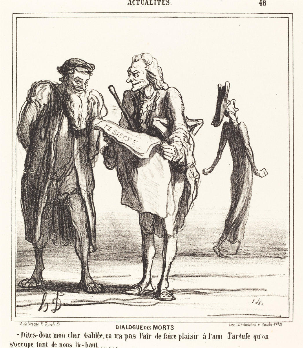 Dialogue des morts by Honoré Daumier (French, 1808 - 1879), 16X12"(A3)Poster Print
