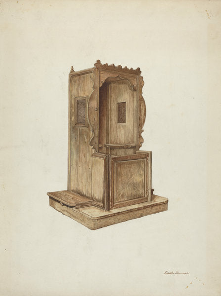 Confessional by Edith Towner (American, active c. 1935), 16X12"(A3)Poster Print