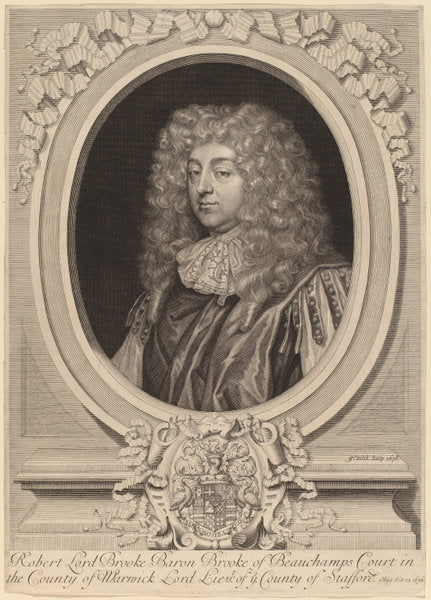 Robert Greville, Lord Brooke by Gerard Valck (Dutch, 1651/1652 - 1726), 16X12"(A3)Poster Print