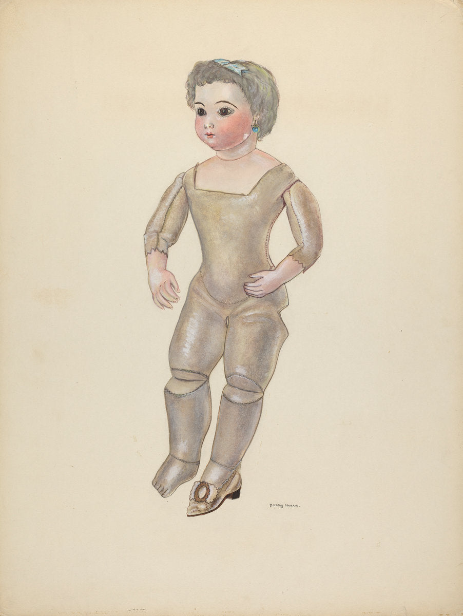 Doll with Bisque Head by Dorothy Harris (American, active c. 1935), 16X12"(A3)Poster Print