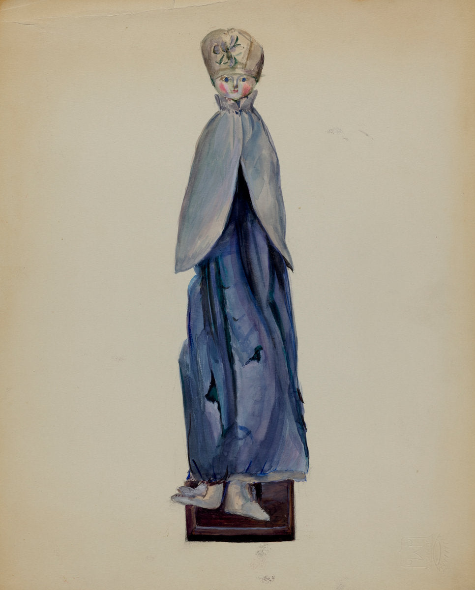 Fashion Doll by Mina Lowry (American, 1894 - 1942), 16X12"(A3)Poster Print