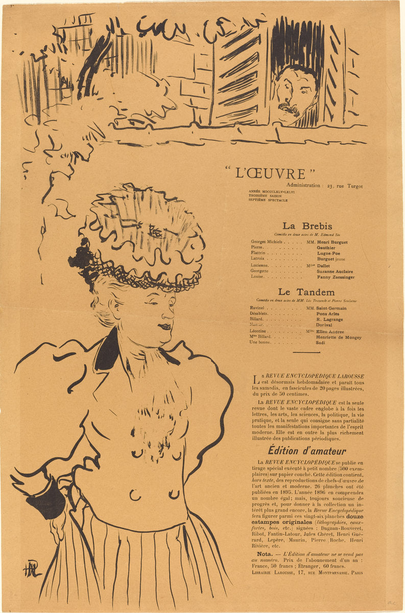 La Brebis; Le Tandem by Hermann-Paul (French, 1864 - 1940), 16X12"(A3)Poster Print