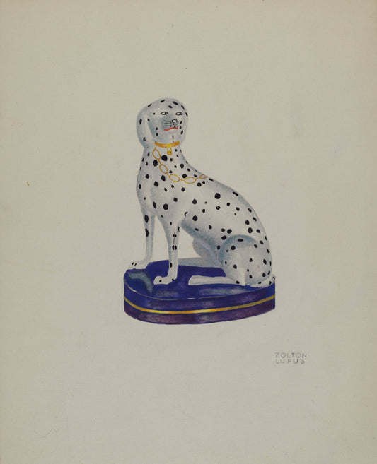 Dog (Mantel Ornament) by Z.S. Lupus (American, active c. 1935), 16X12"(A3)Poster Print