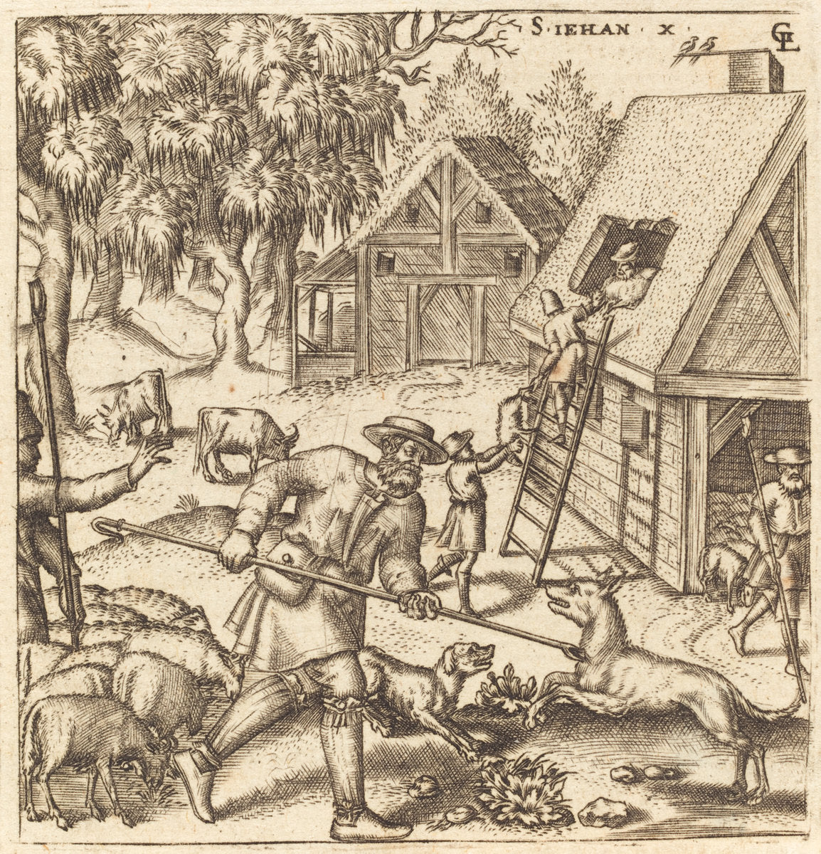 The Parable of the Good Shepherd by Léonard Gaultier (French, 1561 - 1641), 16X12"(A3)Poster Print