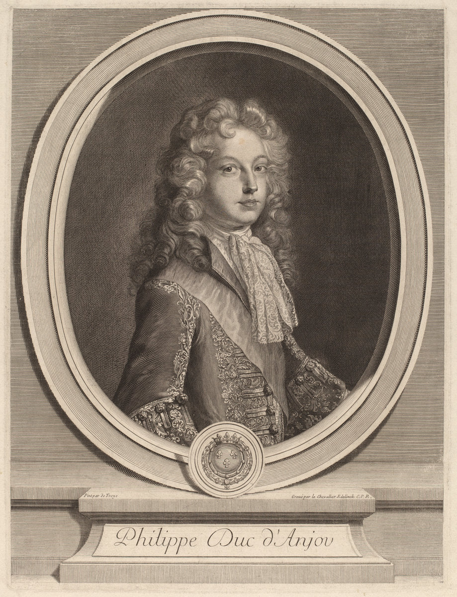 Philippe, Duke of Anjou by Gerard Edelinck after François de Troy (Flemish, 1640 - 1707), 16X12"(A3)Poster Print