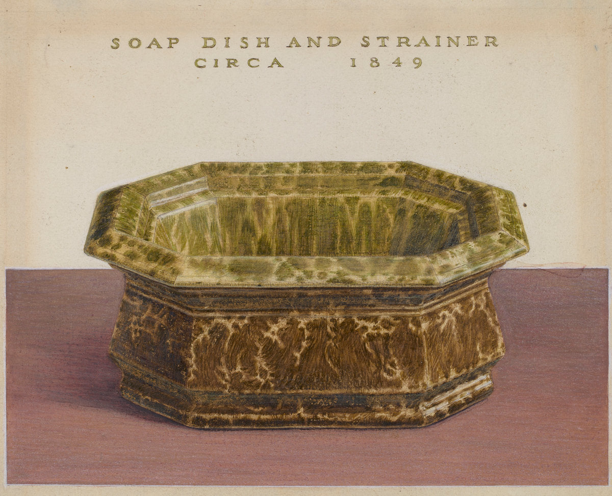 Soap Dish and Strainer by Roy Williams (American, active c. 1935), 16X12"(A3)Poster Print