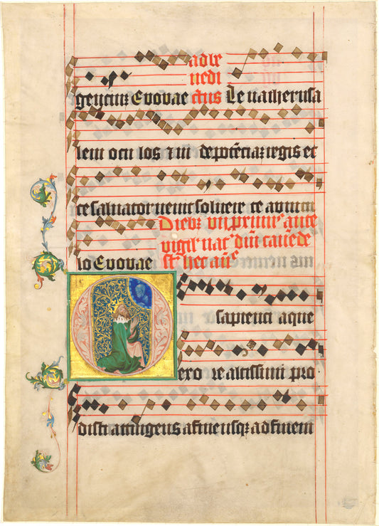 1400/1405 by Follower of Master of the Golden Bull (David in Prayer), 16X12"(A3)Poster Print