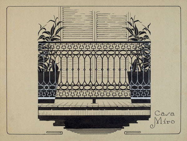 Cast Iron Balcony Rail by Thomas Byrne (American, active c. 1935), 16X12"(A3)Poster Print