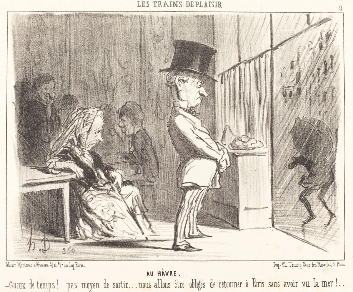 Au Havre by Honoré Daumier (French, 1808 - 1879), 16X12"(A3)Poster Print
