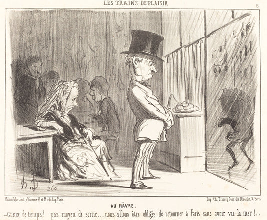 Au Havre by Honoré Daumier (French, 1808 - 1879), 16X12"(A3)Poster Print