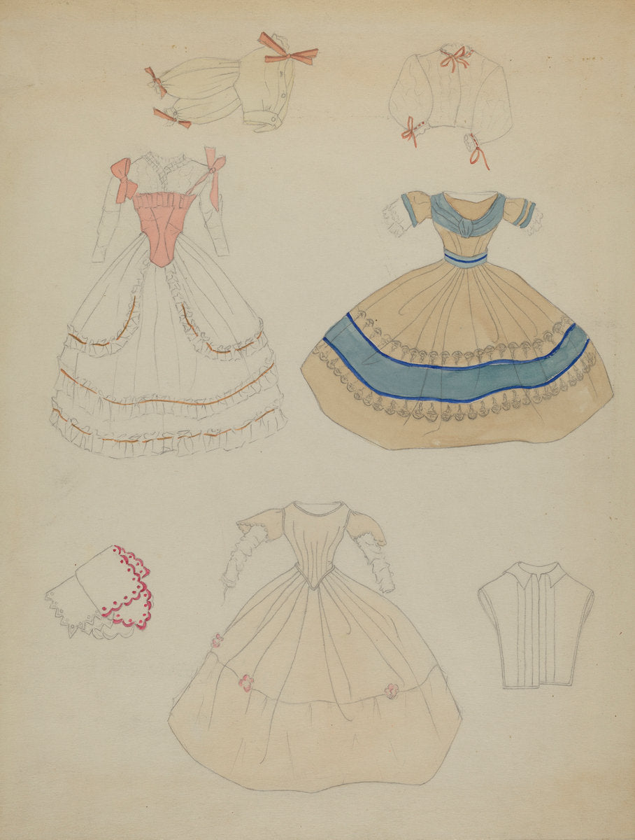 Doll and Wardrobe by Mina Lowry (American, 1894 - 1942), 16X12"(A3)Poster Print