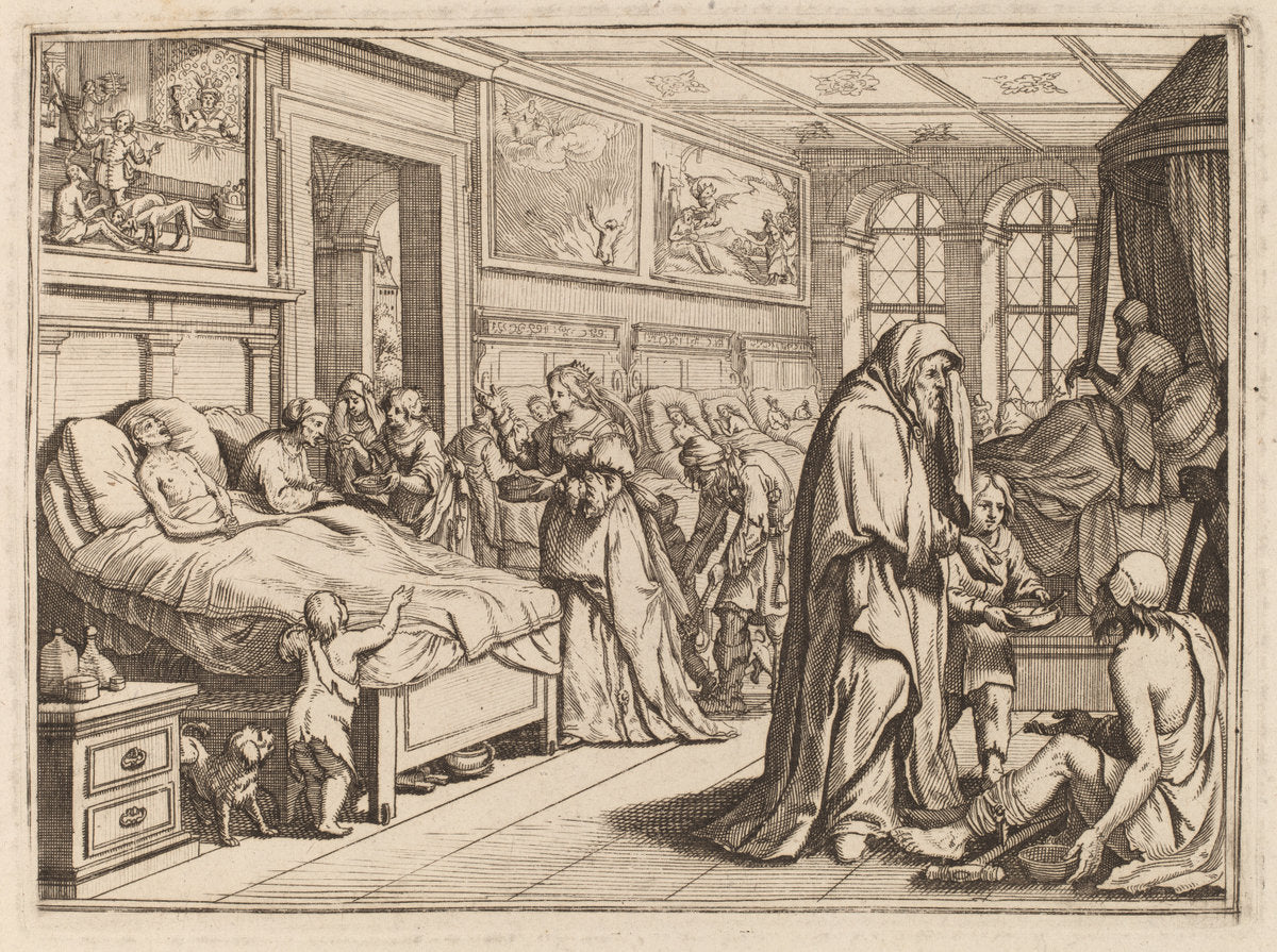 Caring for the Ill by Conrad Meyer (Swiss, 1618 - 1689), 16X12"(A3)Poster Print