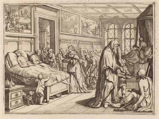 Caring for the Ill by Conrad Meyer (Swiss, 1618 - 1689), 16X12"(A3)Poster Print