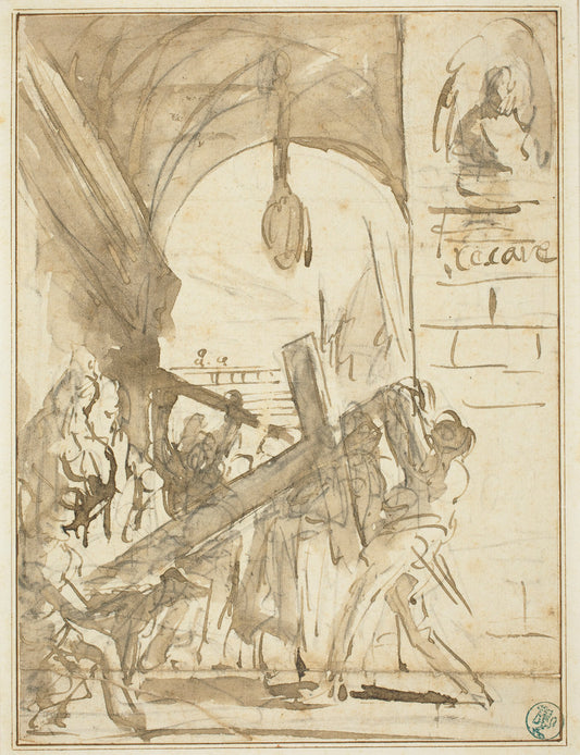 The Carrying of the Cross by Giovanni Battista Piranesi (Venetian, 1720 - 1778), 16X12"(A3)Poster Print
