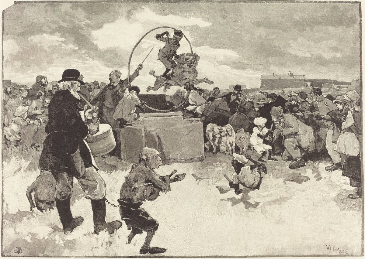Les Chiens savants by Daniel Vierge (Spanish, 1851 - 1904), 16X12"(A3)Poster Print