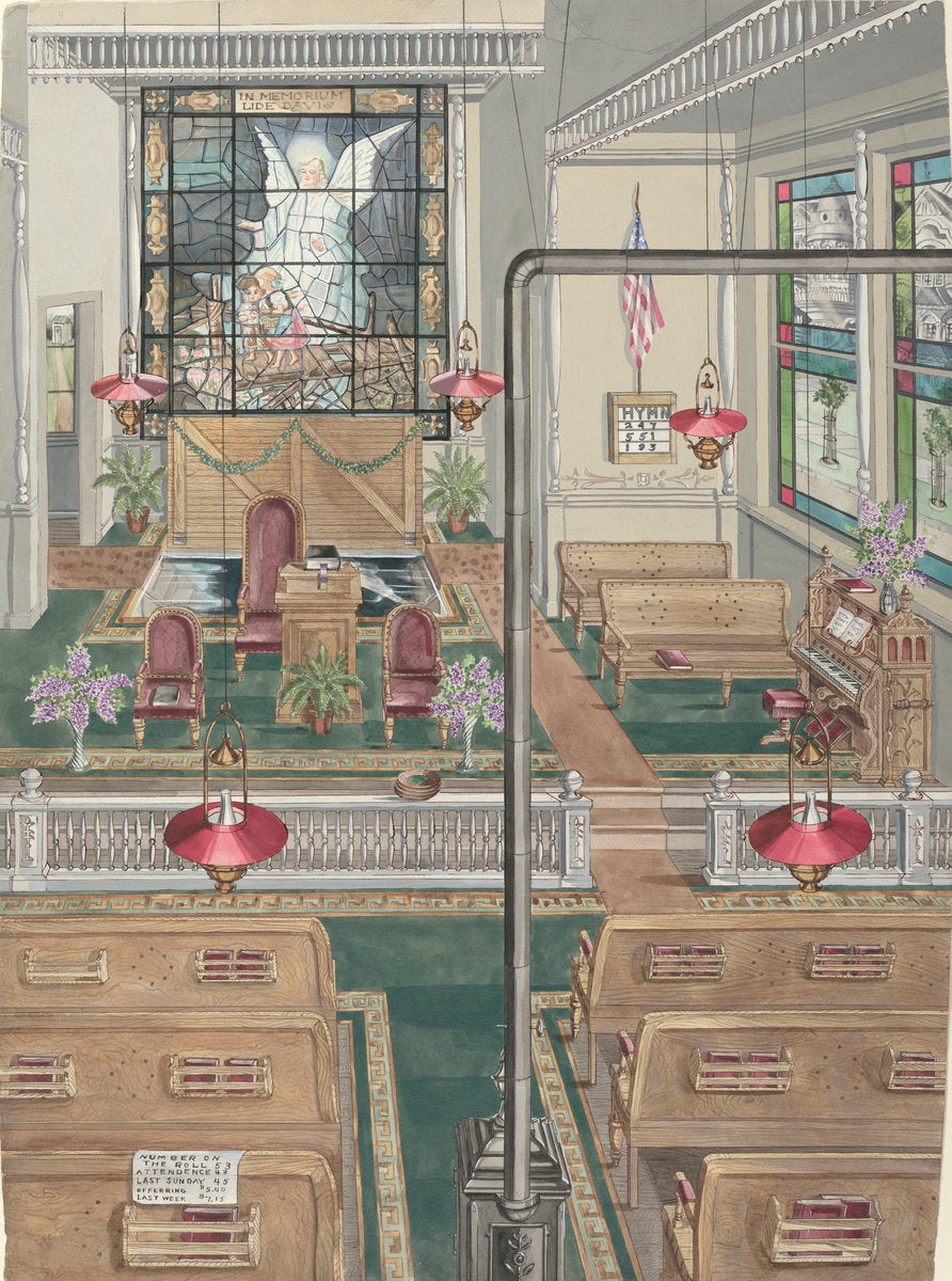 Baptist Church, 1901 by Perkins Harnly (American, 1901 - 1986), 16X12"(A3)Poster Print