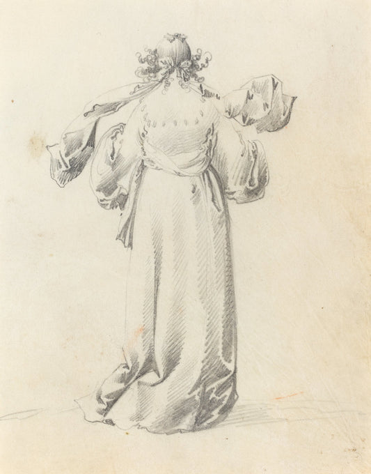 Lady Seen from Behind by Pieter Jansz Quast (Dutch, 1606 - 1647), 16X12"(A3)Poster Print