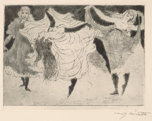 Dancers (Tanzerinnen) by Lovis Corinth (German, 1858 - 1925), 16X12"(A3)Poster Print