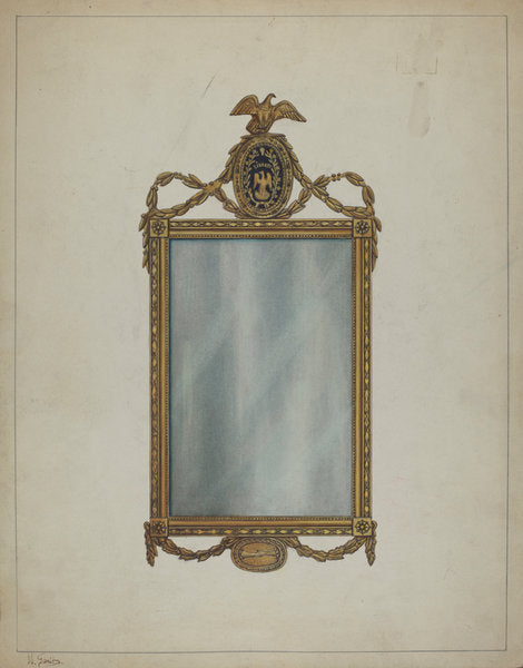 Mirror by Nicholas Gorid and Frank Wenger (American, active c. 1935), 16X12"(A3)Poster Print