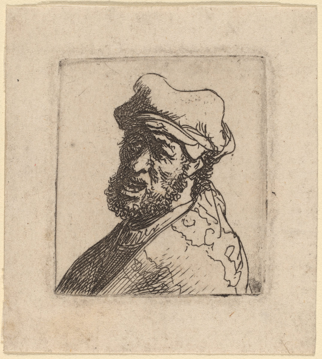 Man Crying Out, Three-Quarters Left by Rembrandt van Rijn (Dutch, 1606 - 1669), 16X12"(A3)Poster Print