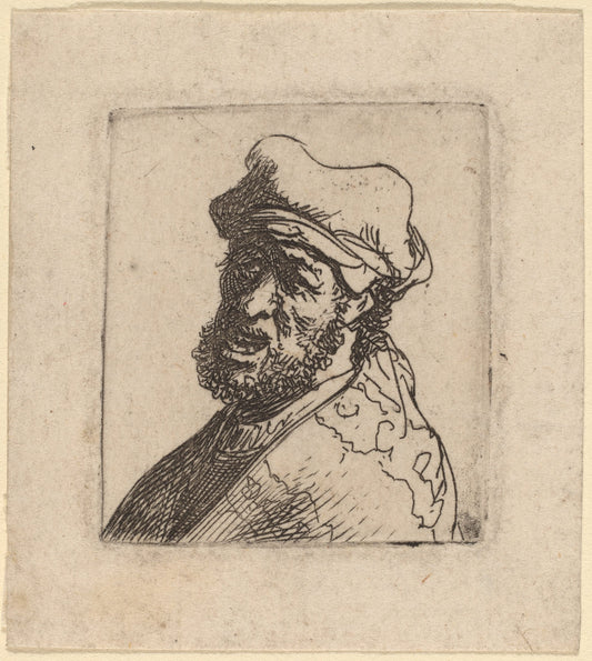 Man Crying Out, Three-Quarters Left by Rembrandt van Rijn (Dutch, 1606 - 1669), 16X12"(A3)Poster Print