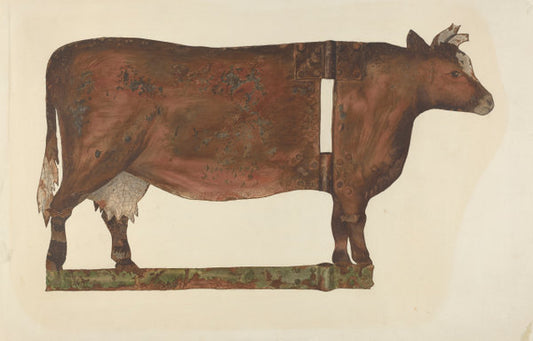 Cow Weather Vane by Philip Johnson (American, active c. 1935), 16X12"(A3)Poster Print