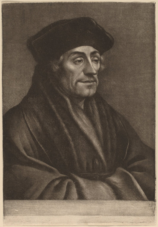 Erasmus by Wallerant Vaillant after Hans Holbein the Younger (Flemish, 1623 - 1677), 16X12"(A3)Poster Print