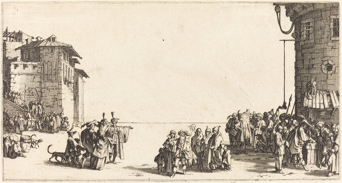 The Slave Market by Jacques Callot (French, 1592 - 1635), 16X12"(A3)Poster Print