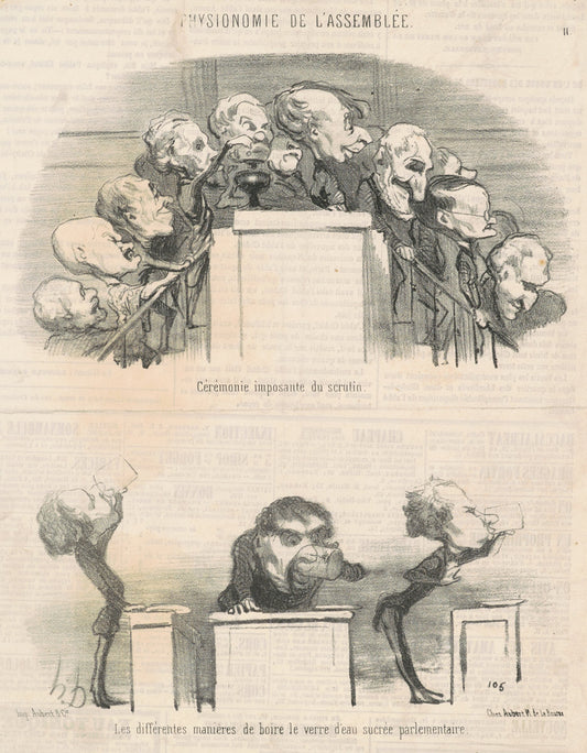 Cérémonie imposante du scrutin by Honoré Daumier (French, 1808 - 1879), 16X12"(A3)Poster Print