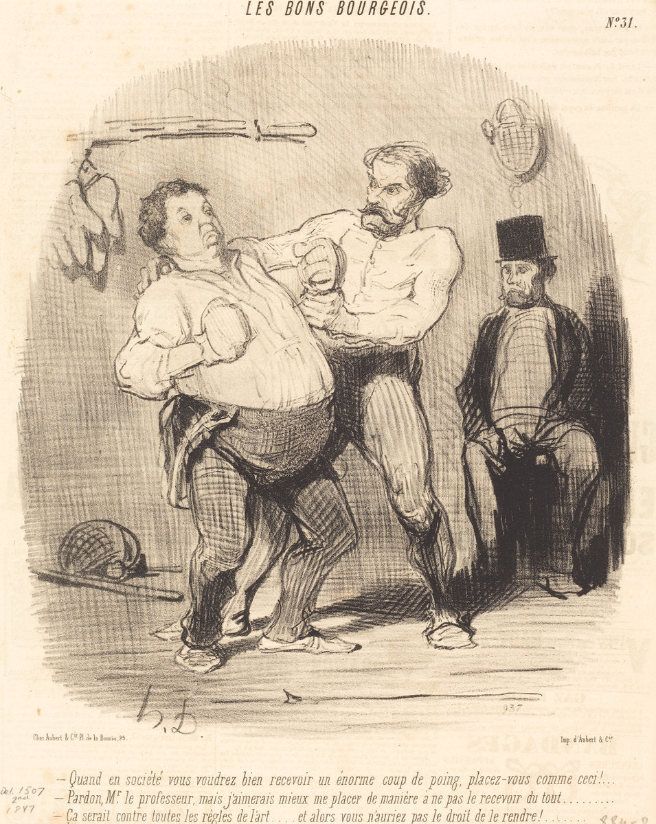 Quand en société vous voudrez bien recevoir un... coup... by Honoré Daumier (French, 1808 - 1879), 16X12"(A3)Poster Print
