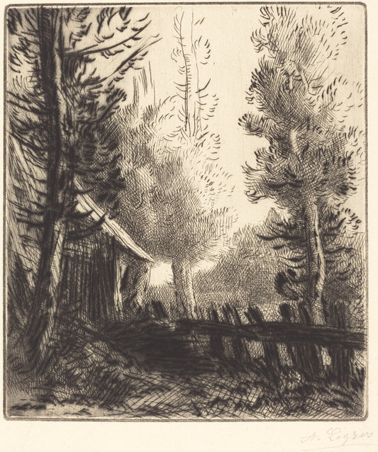Shed (Le hangar) by Alphonse Legros (French, 1837 - 1911), 16X12"(A3)Poster Print