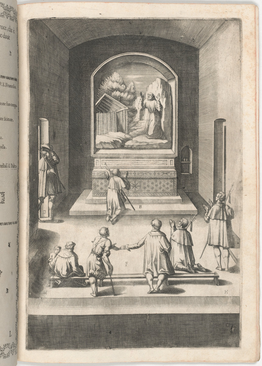 Chapel of the Cross (Cappella della Croce) [plate L] by Jacopo Ligozzi (artist), Anonymous engraver possibly Domenico Falcini, Lino Moroni (author) (Italian, 1547 - 1627), 16X12"(A3)Poster Print