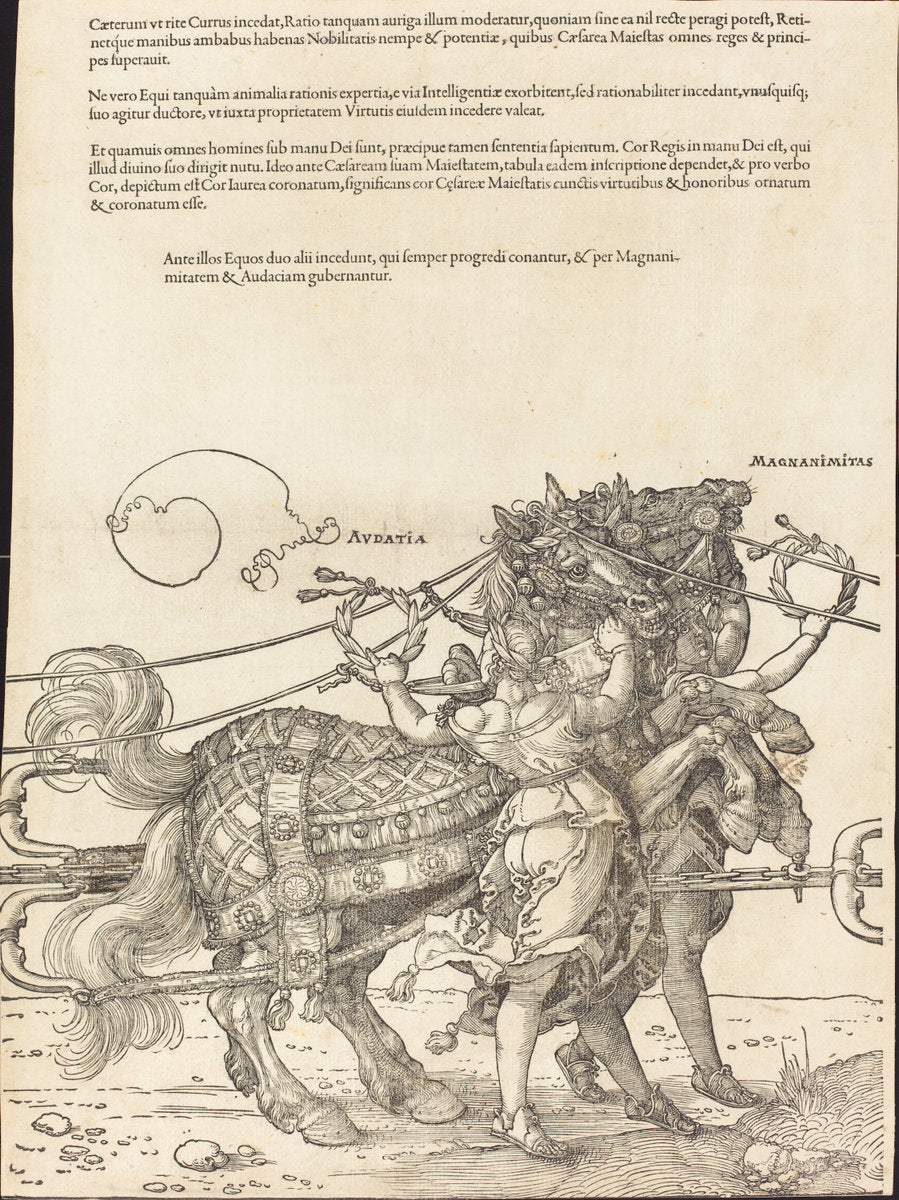 The Triumphal Chariot of Maximilian I (The Great Triumphal Car) [plate 7 of 8] by Albrecht Dürer (German, 1471 - 1528), 16X12"(A3)Poster Print