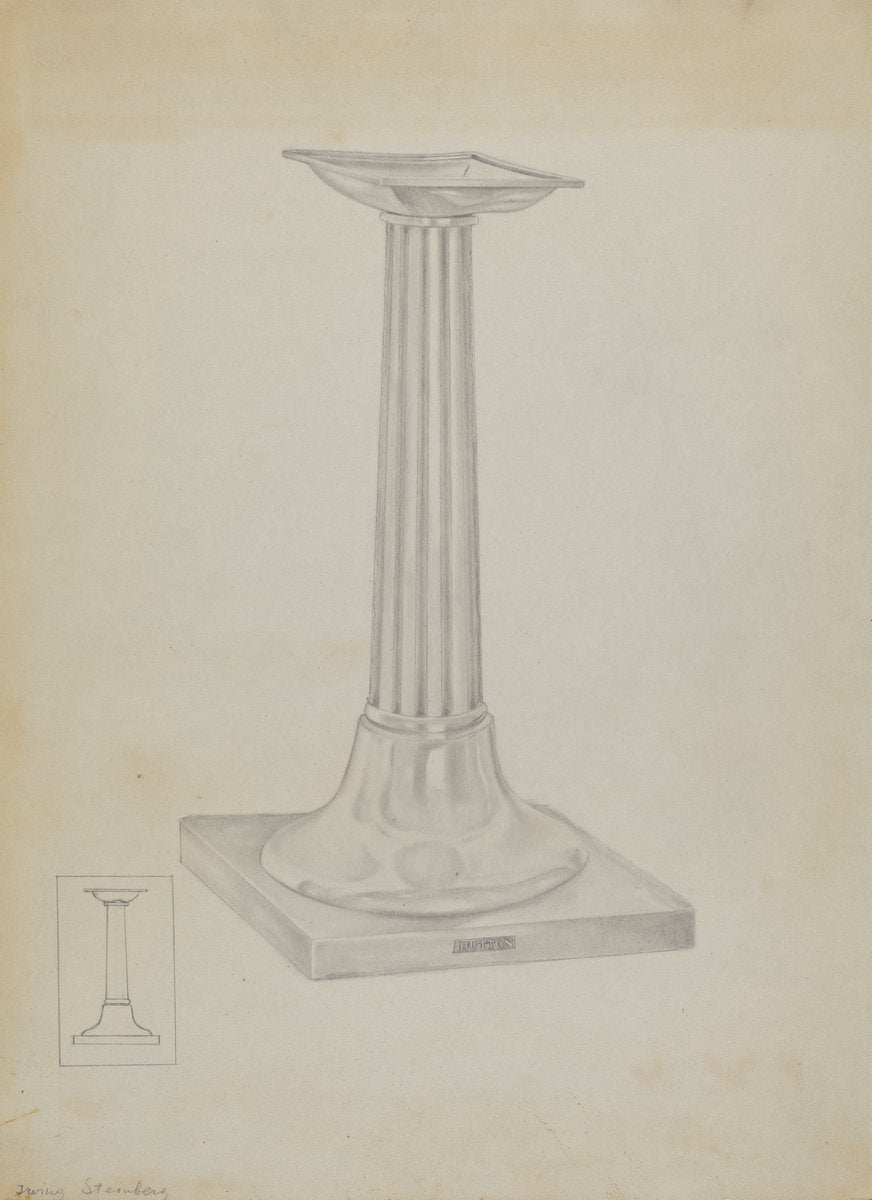 Silver Candle Stand by Isidore Steinberg (American, active c. 1935), 16X12"(A3)Poster Print