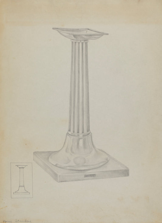 Silver Candle Stand by Isidore Steinberg (American, active c. 1935), 16X12"(A3)Poster Print