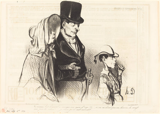 La Maman - Est-il gentil a manger son sucre d'orge!... by Honoré Daumier (French, 1808 - 1879), 16X12"(A3)Poster Print