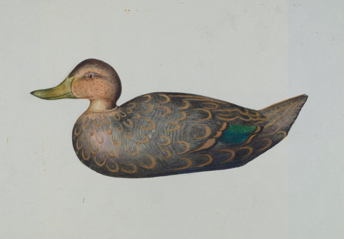 Decoy Duck by Harriette Gale (American, active c. 1935), 16X12"(A3)Poster Print