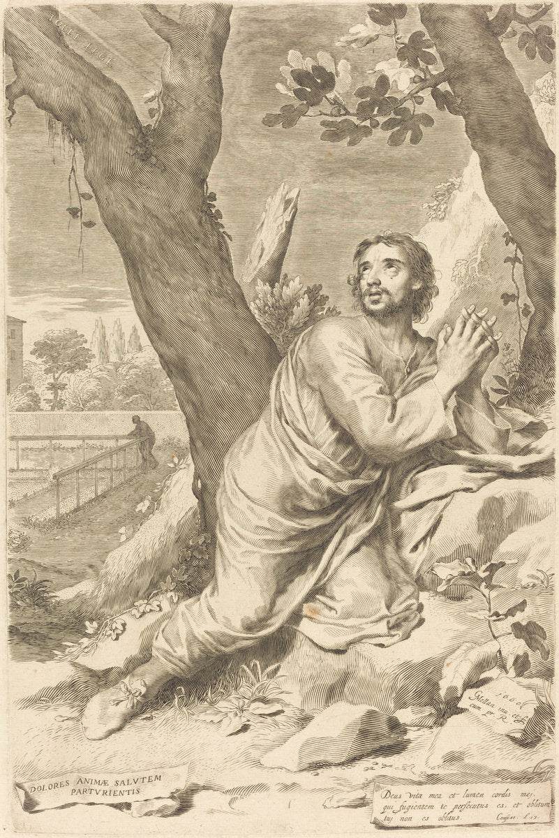 Saint Augustine by Claude Mellan (French, 1598 - 1688), 16X12"(A3)Poster Print